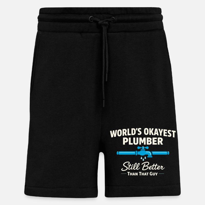 Pfeifenflüsterer, Klempnerhandwerk, Humor-geschenk - Shorts - made by SPREAD - SOLID BLACK