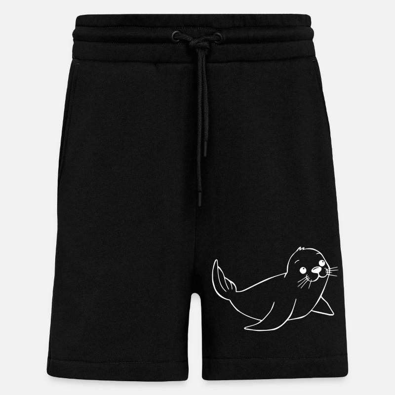 Robbe Seehund Robben Seehunde Norddeutschland - Shorts - made by SPREAD - SOLID BLACK
