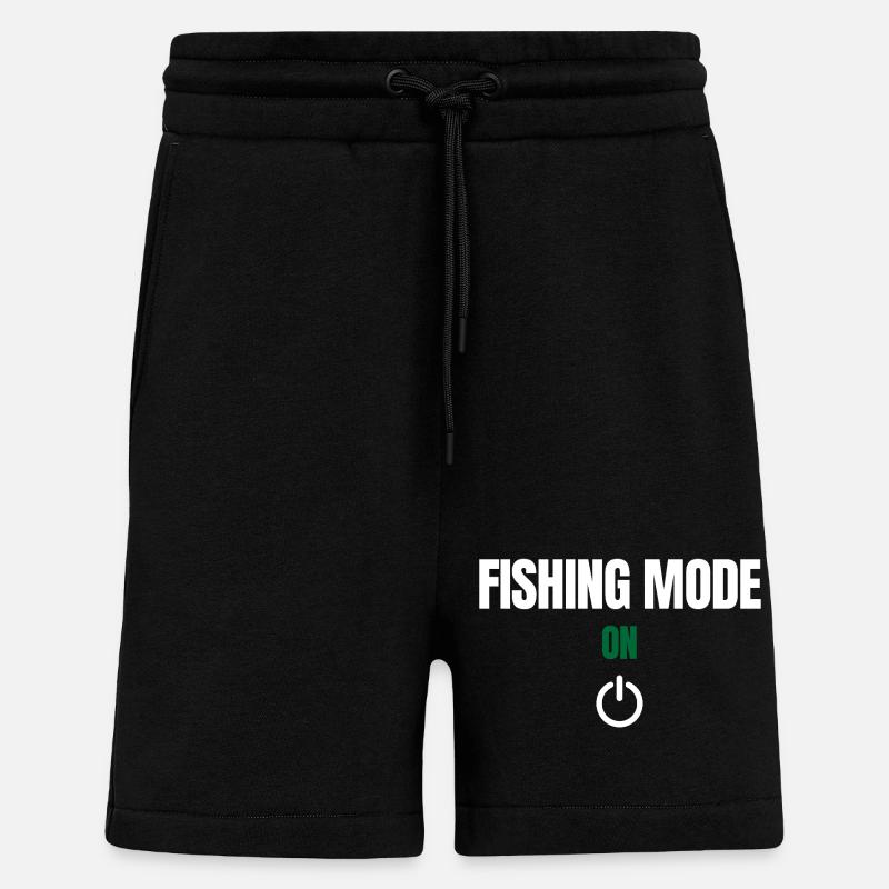Mode pêche activé – Angeln Design - Short bio décontracté fabriqué en UE - SOLID BLACK