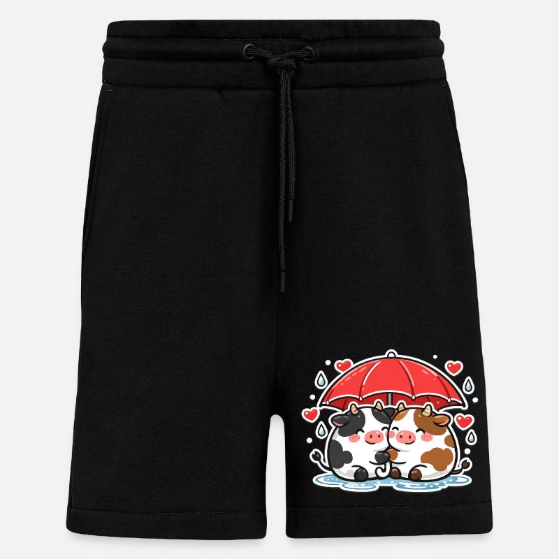 Kuhduo Unter Regenschirm - Shorts - made by SPREAD - SOLID BLACK