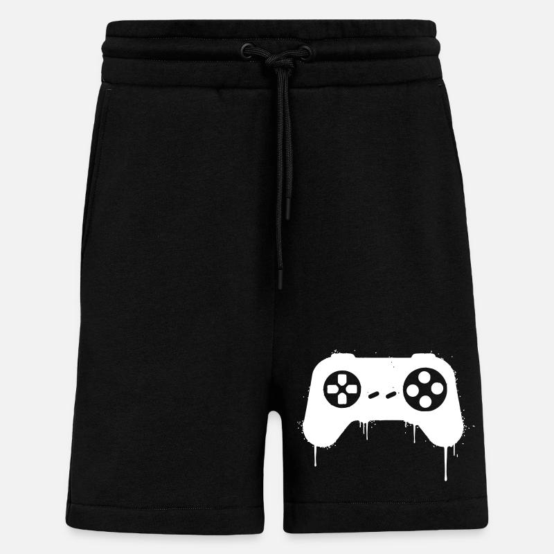 Gamepad Graffiti Tropfen - Shorts - made by SPREAD - SOLID BLACK