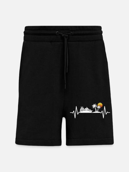 Cruise Ship Vacation Heartbeat - Shorts - made by SPREAD - SOLID BLACK