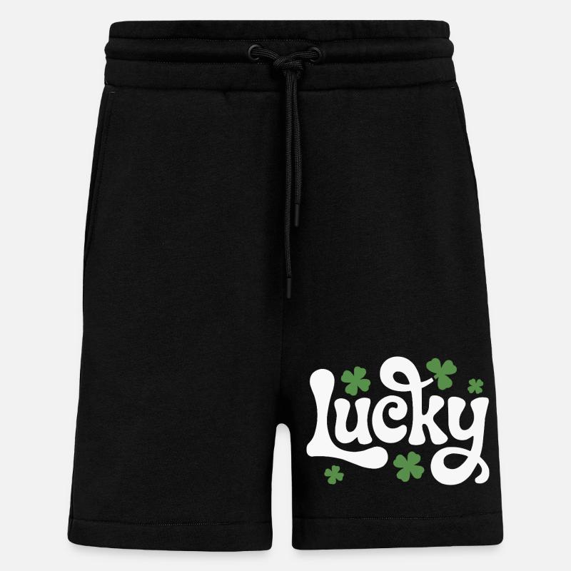 Lettrage du trèfle chanceux - Short bio décontracté fabriqué en UE - SOLID BLACK
