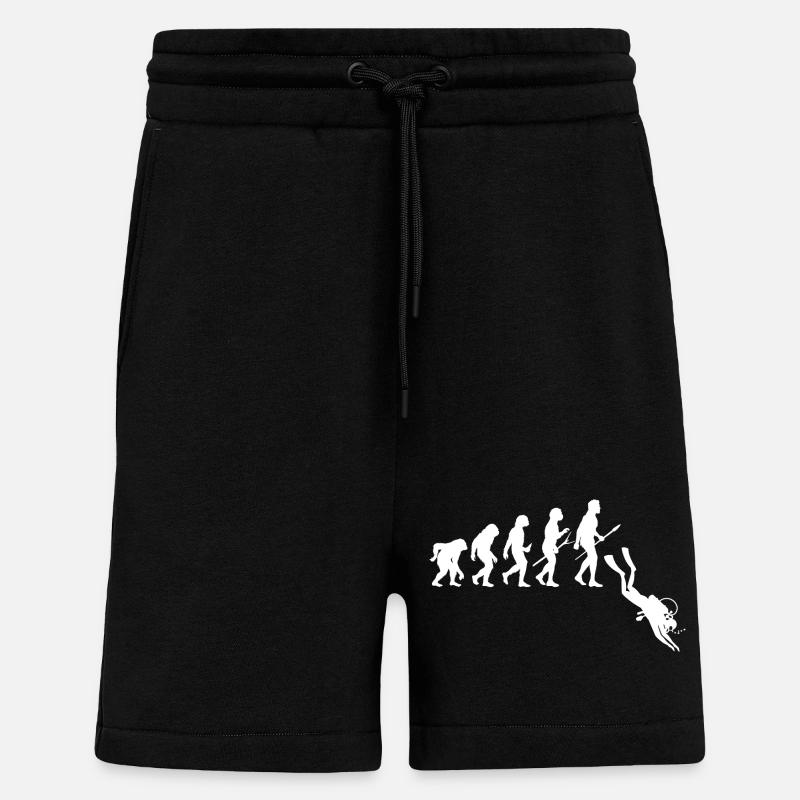 Évolution des plongeurs - Plongée - Short bio décontracté fabriqué en UE - SOLID BLACK
