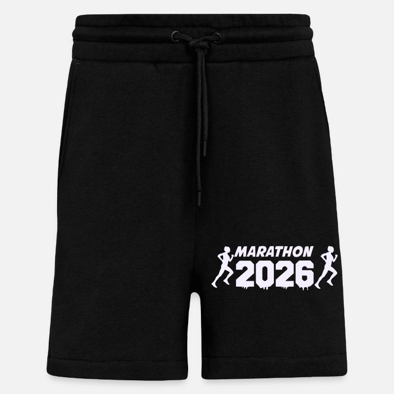 Marathon 2026 Runner Silhouette Design - Shorts - made by SPREAD - SOLID BLACK
