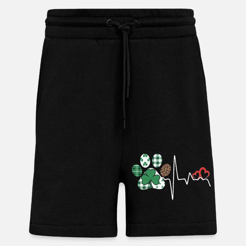 Rythme trèfle battement de cœur - Short bio décontracté fabriqué en UE - SOLID BLACK