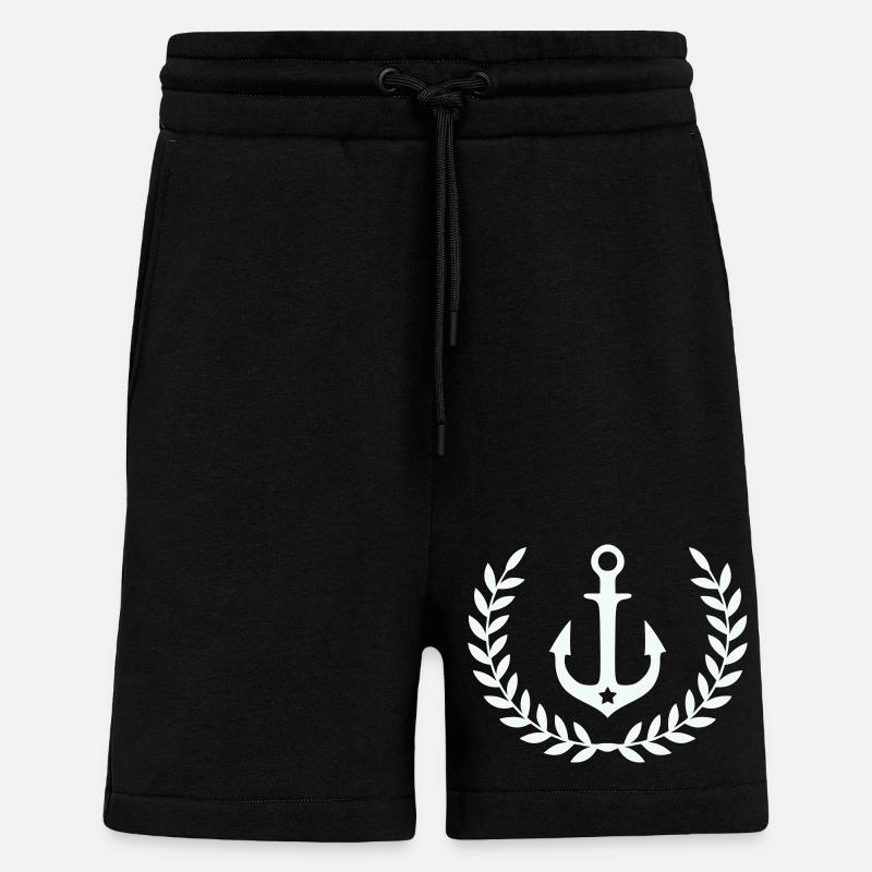 Anker im Lorbeerkranz - Shorts - made by SPREAD - SOLID BLACK