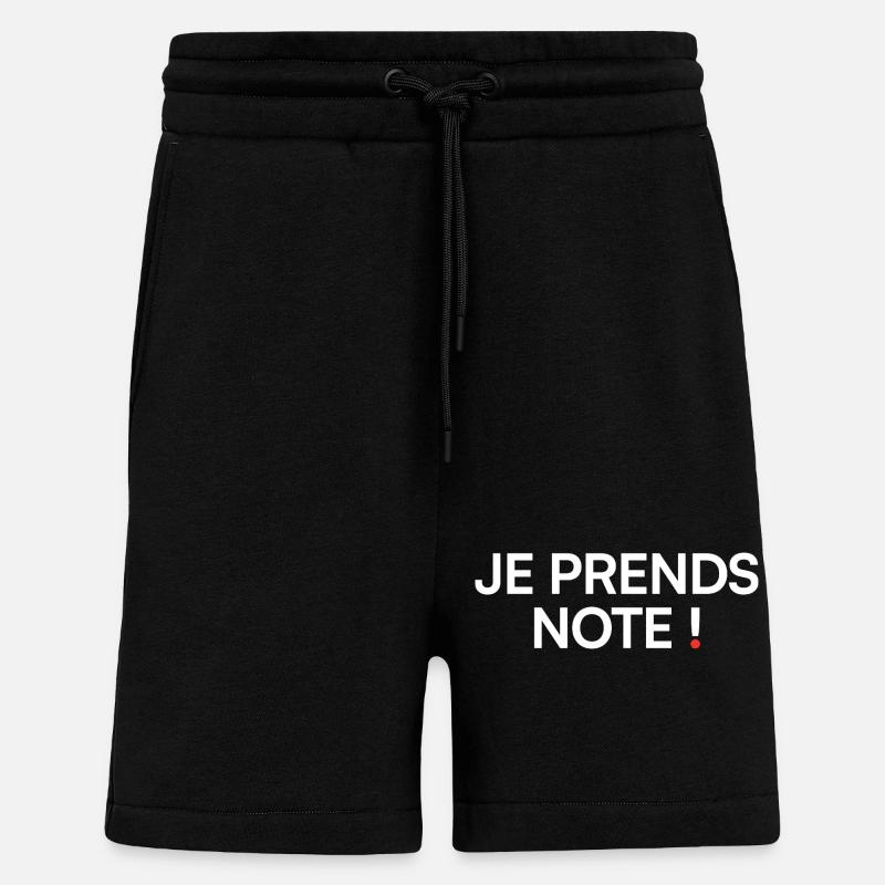 Je prends note humour réunion bureau - Short bio décontracté fabriqué en UE - SOLID BLACK
