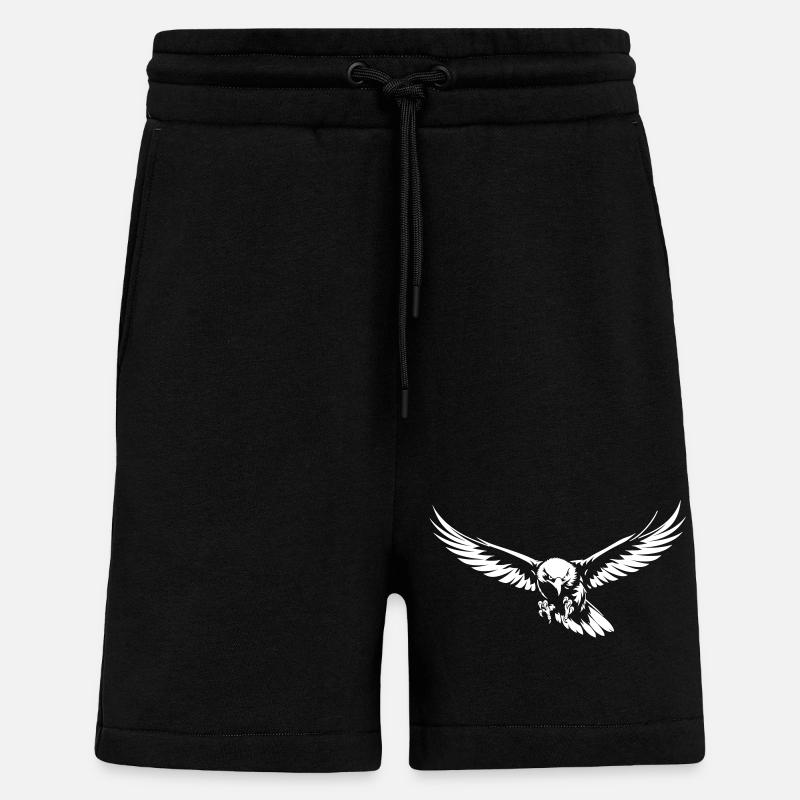 Angreifender Adler im Flug - Shorts - made by SPREAD - SOLID BLACK