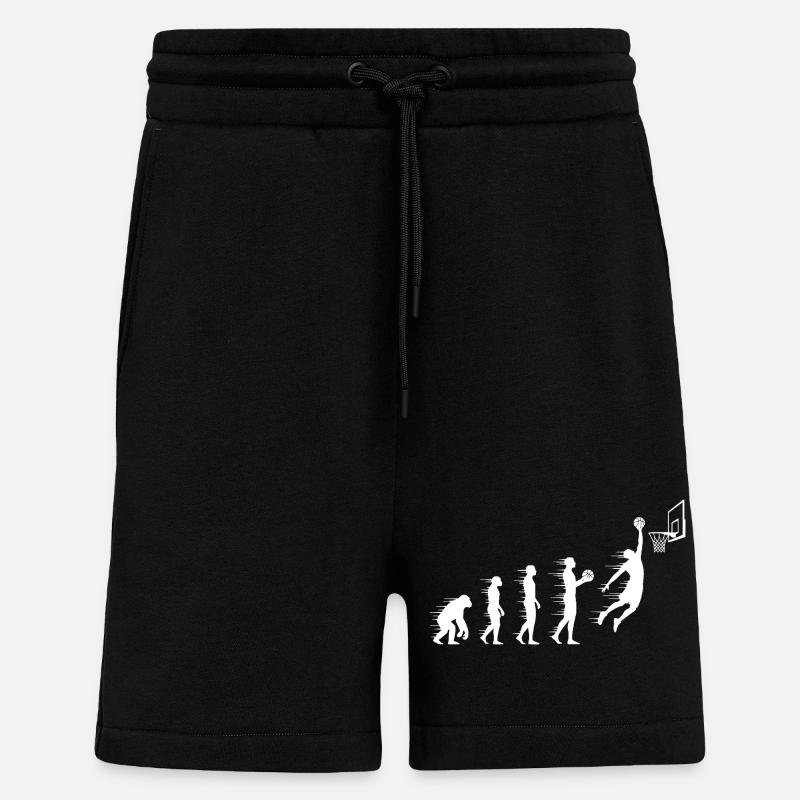 Évolution du saut au basket - Short bio décontracté fabriqué en UE - SOLID BLACK