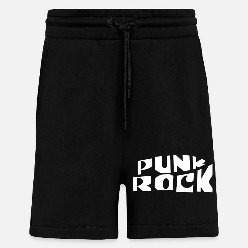 Bannière typographie punk rock - Short bio décontracté fabriqué en UE - SOLID BLACK
