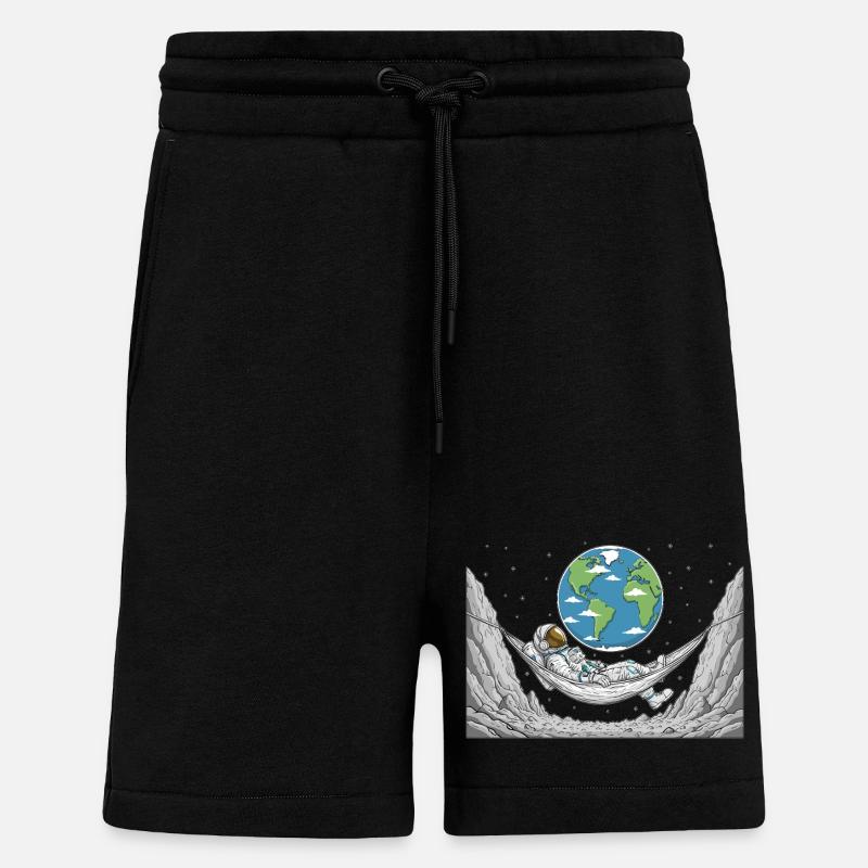 Astronaut Space Hammock Moon Earth Rest - Shorts - made by SPREAD - SOLID BLACK