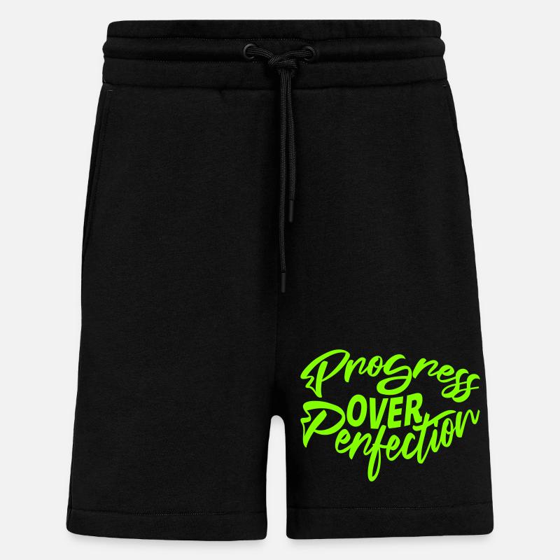 Progress Over Perfection Saying Motivation Mindset - Shorts - made by SPREAD - SOLID BLACK