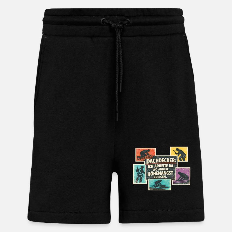 Couvreur parlant de Rétro Collage - Short bio décontracté fabriqué en UE - SOLID BLACK