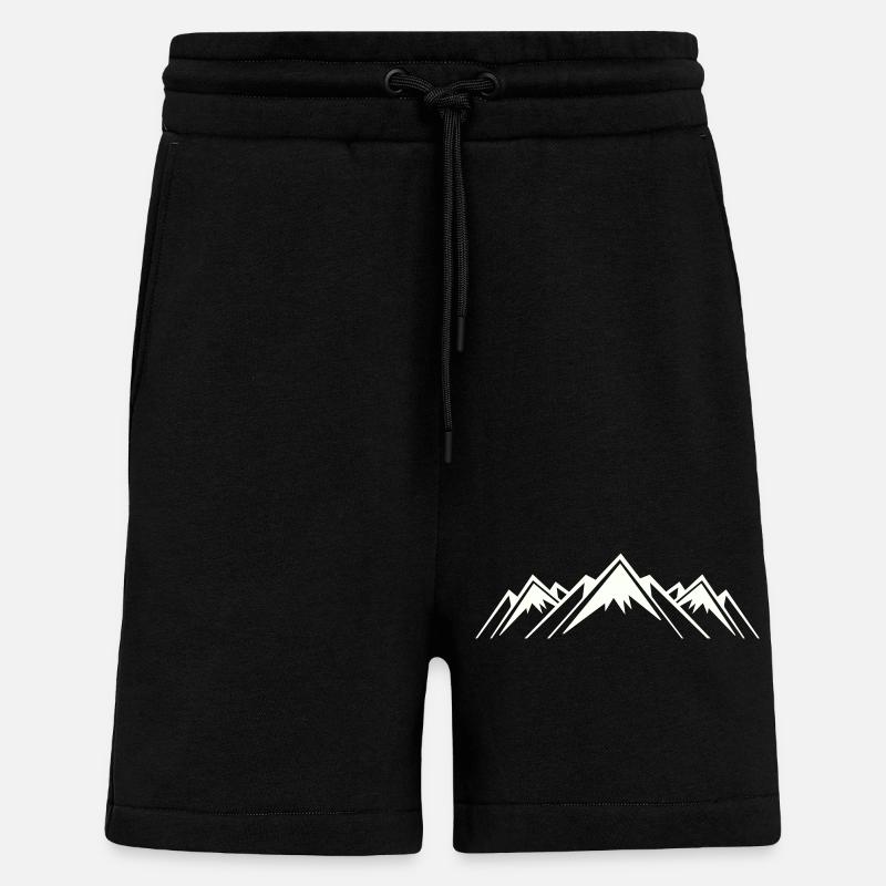 Berge Berg Mountains - Shorts - made by SPREAD - SOLID BLACK