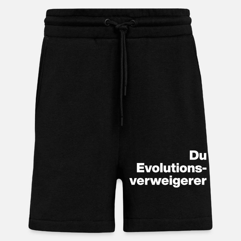 YOU EVOLUTION DENIER. SARCASM, NAUGHTY - Shorts - made by SPREAD - SOLID BLACK