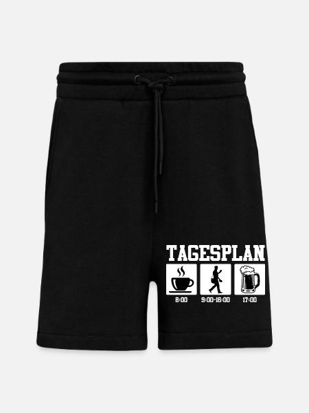 Postman DAILY SCHEDULE Parcel Deliverer Funny - Shorts - made by SPREAD - SOLID BLACK