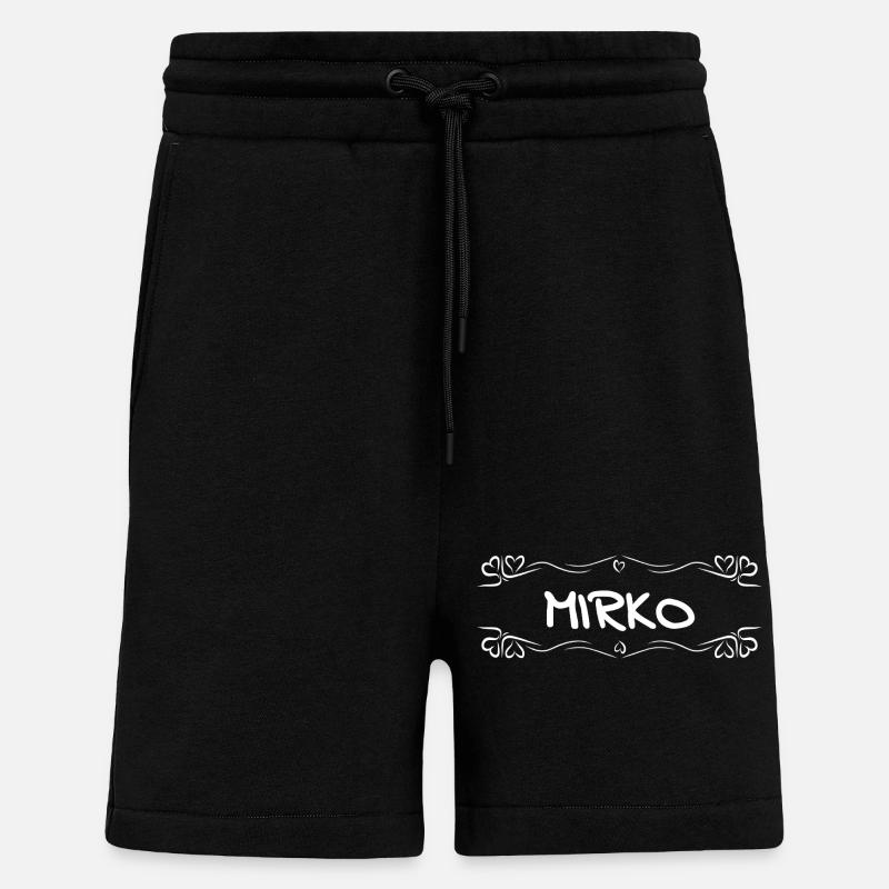 Cadeau pour Mirko - Short bio décontracté fabriqué en UE - SOLID BLACK