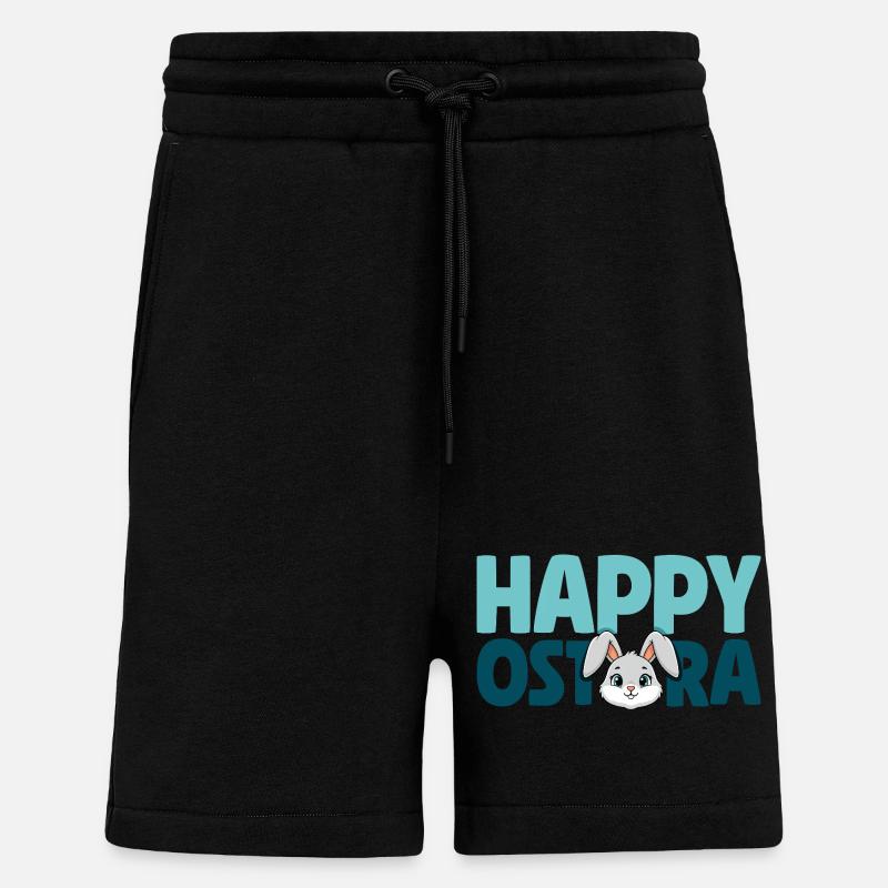 Joyeux Ostara Lapin Lapin Ostara - Short bio décontracté fabriqué en UE - SOLID BLACK