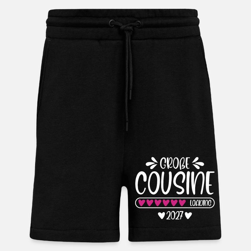 Große Cousine 2027 loading Herzchen Ladebalken - Shorts - made by SPREAD - SOLID BLACK