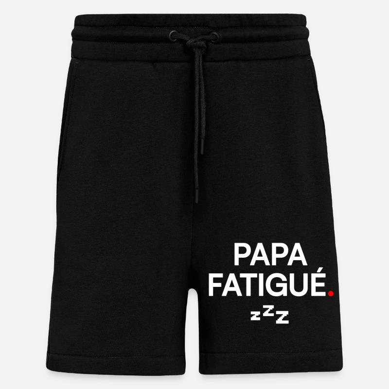TIRED DAD | Funny gift idea - Shorts - made by SPREAD - SOLID BLACK