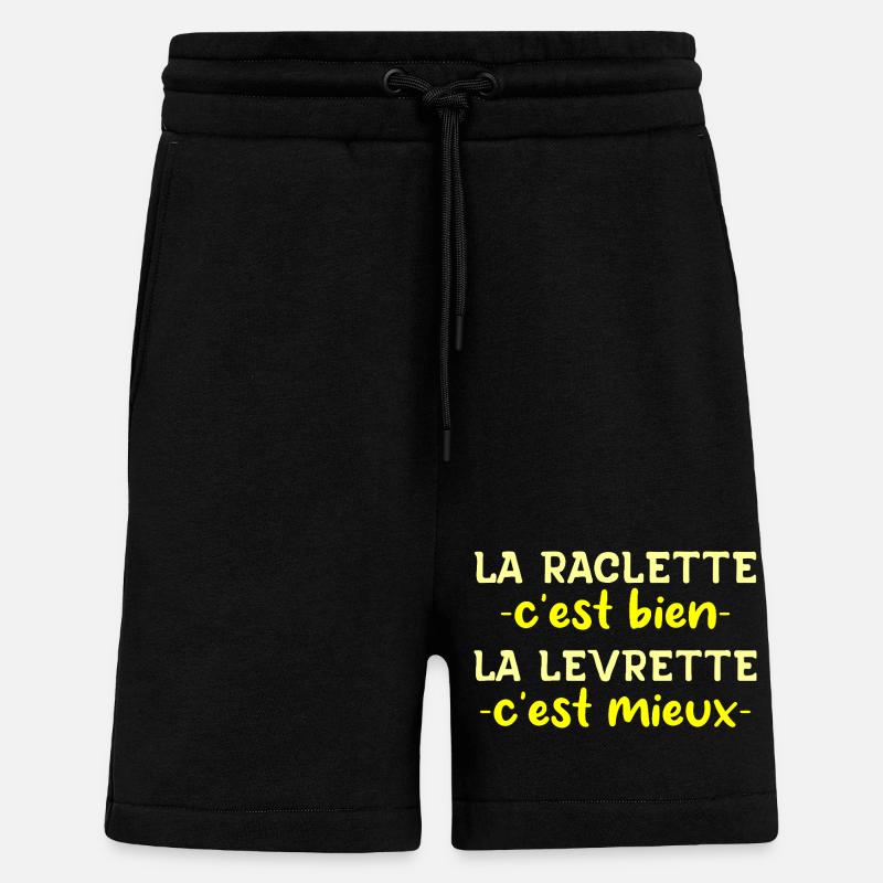 La Raclette C'est Bien La Levrette C'est Mieux - Short bio décontracté fabriqué en UE - SOLID BLACK