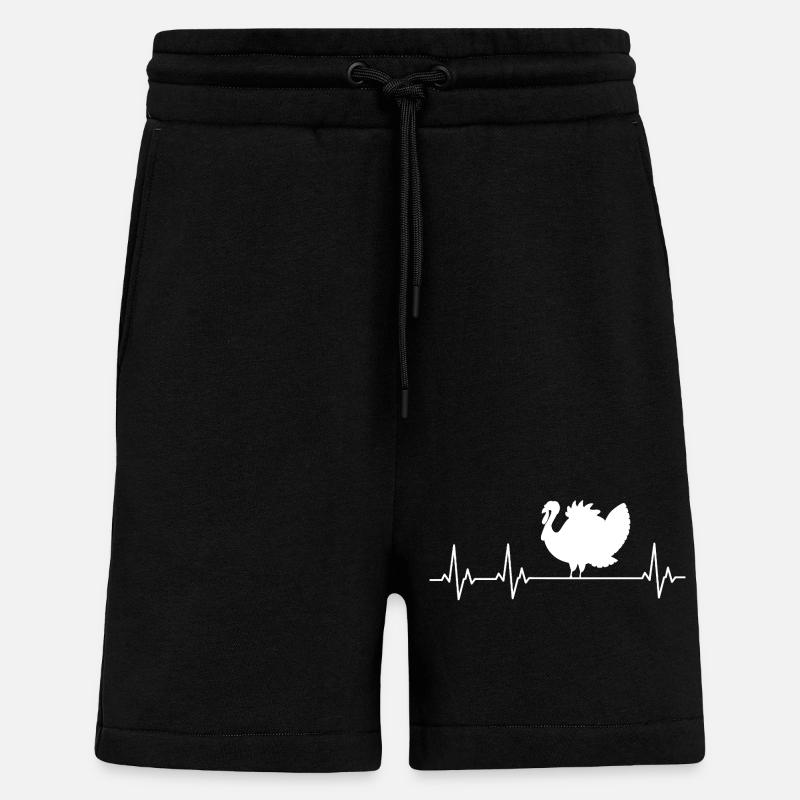 Dinde - Dinde - Thanksgiving - Short bio décontracté fabriqué en UE - SOLID BLACK