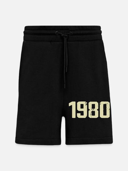 Jubilé 1980 - Short bio décontracté fabriqué en UE - SOLID BLACK