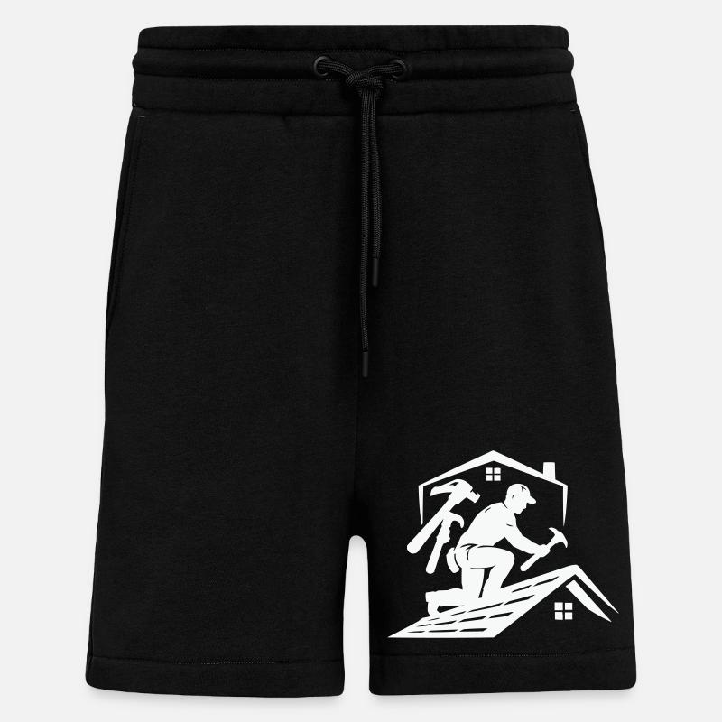 Dachdecker Silhouette am Dach - Shorts - made by SPREAD - SOLID BLACK
