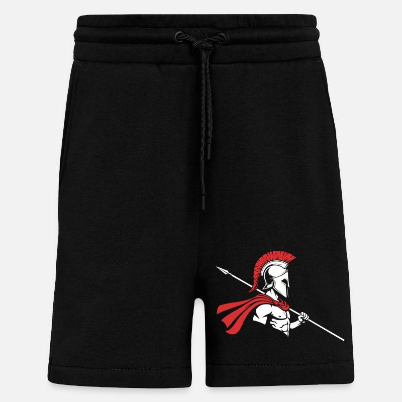 Spartan Profile Spear Logo Maskottchen Krieger - Shorts - made by SPREAD - SOLID BLACK