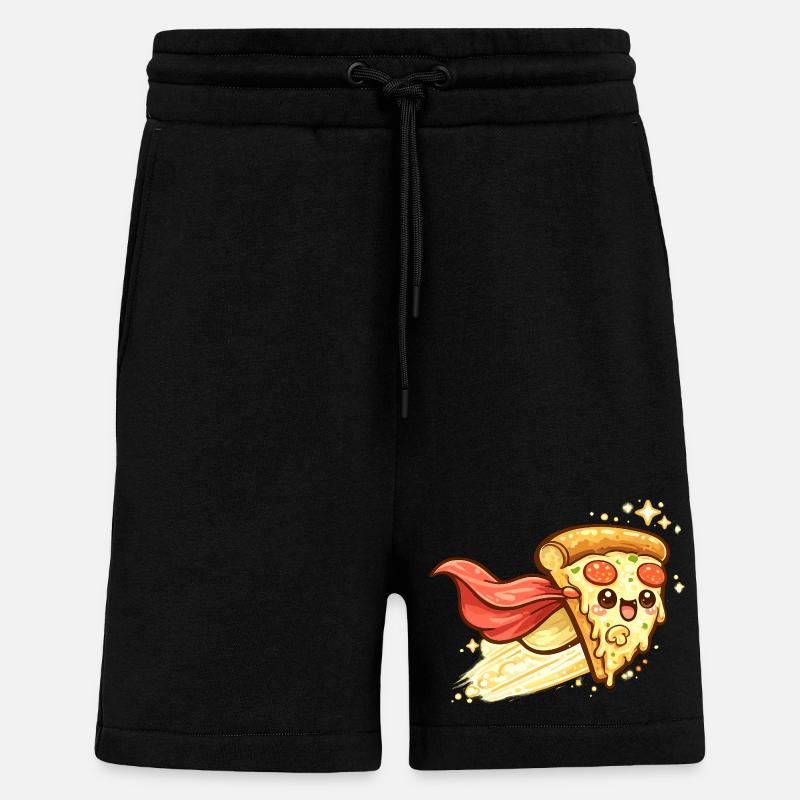Pizzaheld mit Cape - Shorts - made by SPREAD - SOLID BLACK