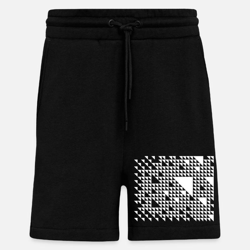 Triangular Mosaic Grid - Shorts - made by SPREAD - SOLID BLACK