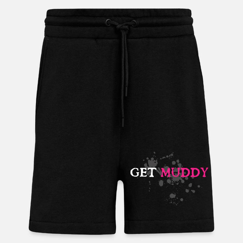 Course boueuse Schlammlauf Mud Run Muddy - Short bio décontracté fabriqué en UE - SOLID BLACK