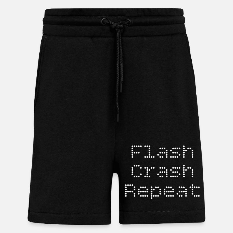 Flash. Crash. Repeat. - Shorts - made by SPREAD - SOLID BLACK