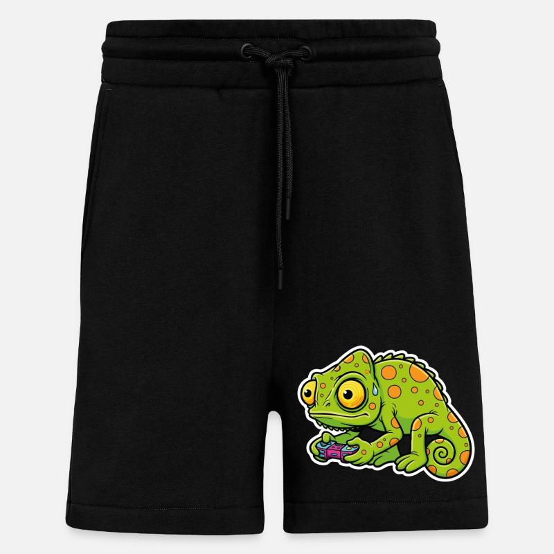 Chameleon Gamer Controller Videospiel-Maskottchen - Shorts - made by SPREAD - SOLID BLACK