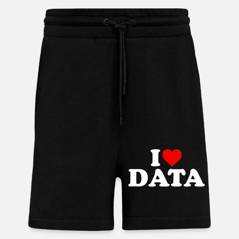 I Love Data - Heart - Shorts - made by SPREAD - SOLID BLACK