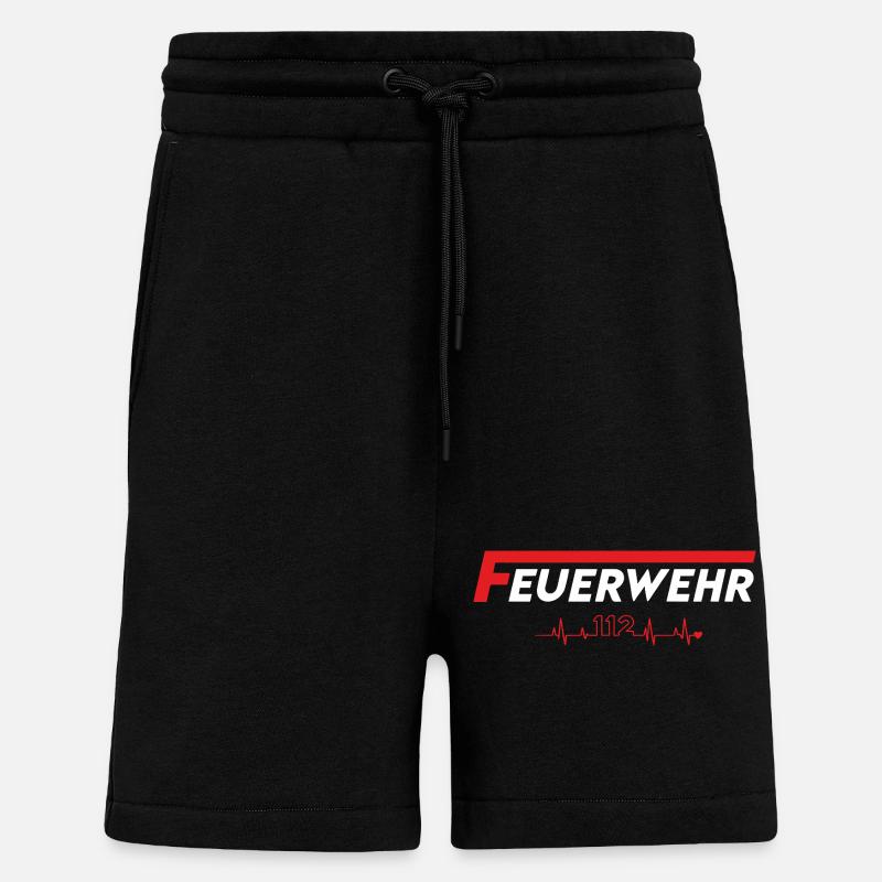 Feuerwehr_logo_rot_w - Shorts - made by SPREAD - SOLID BLACK