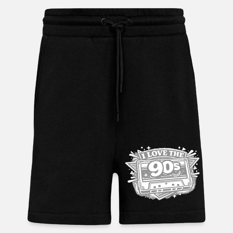 I Love the 90s Kassette - Shorts - made by SPREAD - SOLID BLACK