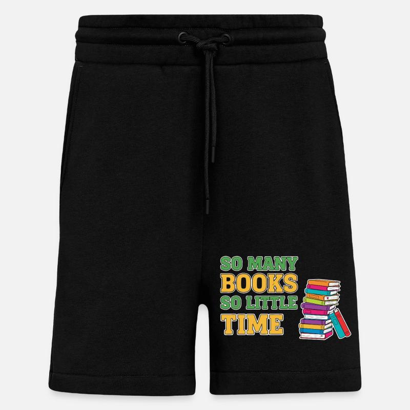 Livre de lecture pour rats de bibliothèque - Short bio décontracté fabriqué en UE - SOLID BLACK
