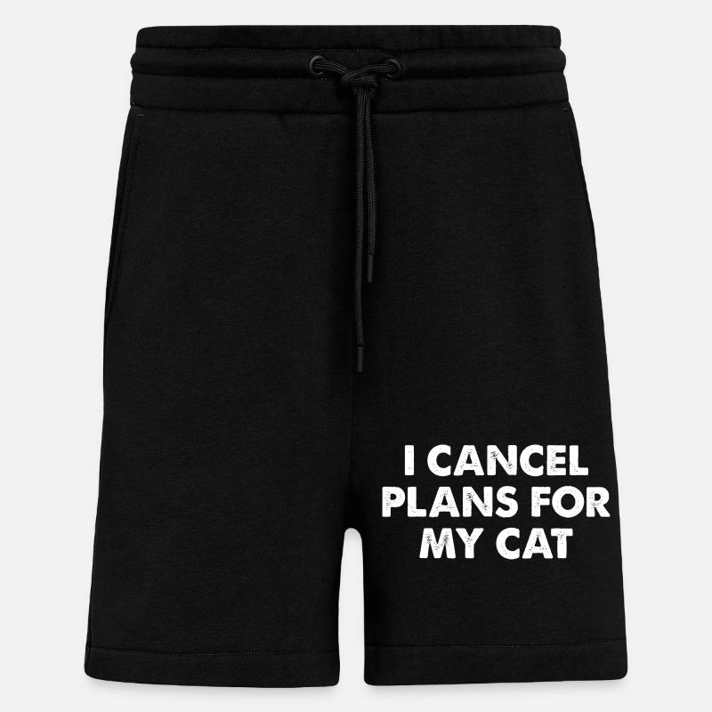 J’annule des plans pour mon chat - Short bio décontracté fabriqué en UE - SOLID BLACK