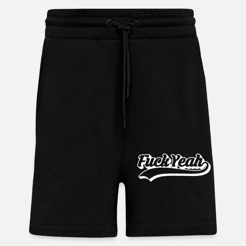 Retro Style 'Fuck Yeah' Script - Short bio décontracté fabriqué en UE - SOLID BLACK