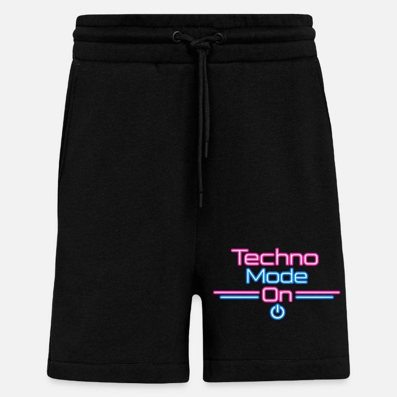 Techno Mode Neon On - Shorts - made by SPREAD - SOLID BLACK