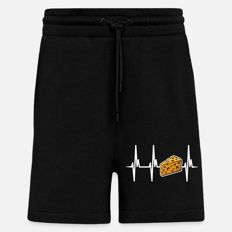 J’adore le fromage - Short bio décontracté fabriqué en UE - SOLID BLACK