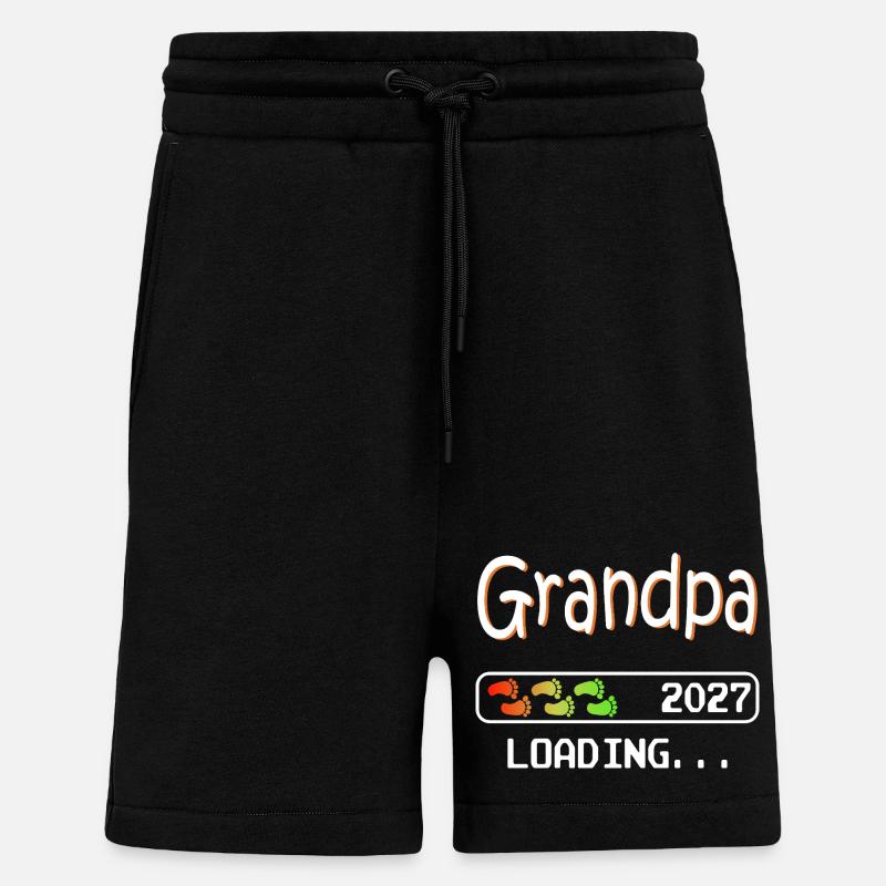 Werdender Opa 2027 loading zukünftiger Großvater - Shorts - made by SPREAD - SOLID BLACK