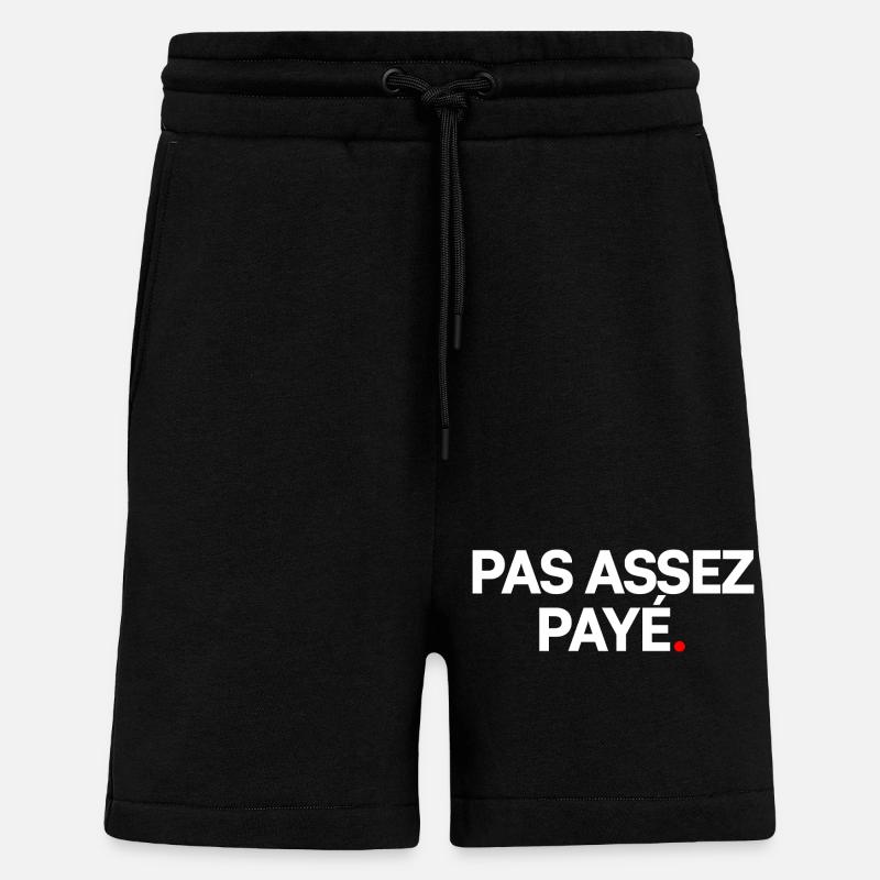 Pas assez payé - Short bio décontracté fabriqué en UE - SOLID BLACK