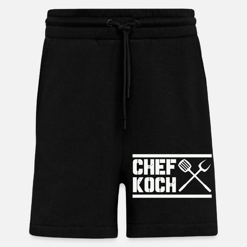 chef_koch - Short bio décontracté fabriqué en UE - SOLID BLACK