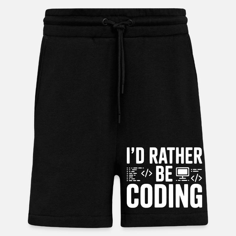 Je préfère coder - Short bio décontracté fabriqué en UE - SOLID BLACK