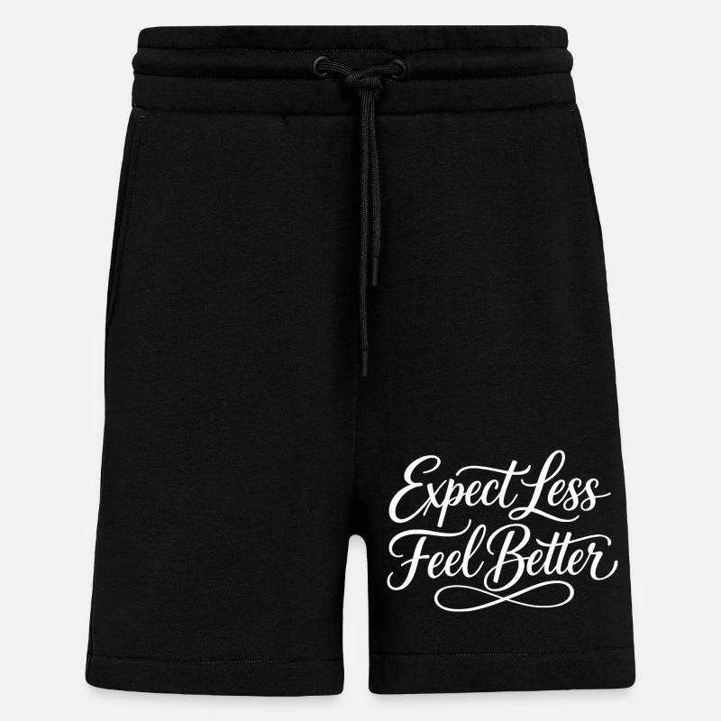 Sarcasm – Expect less, feel better – Lu - Shorts - made by SPREAD - SOLID BLACK