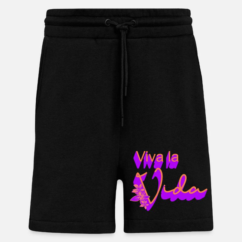 Auf das Leben Blumen-Design - Shorts - made by SPREAD - SOLID BLACK