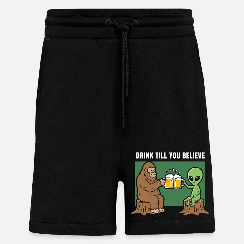 Prost mit Alien und Sasquatch - Shorts - made by SPREAD - SOLID BLACK